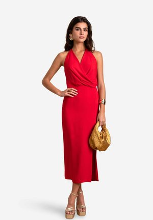 THE-ARE MIDI CON ESPALDA ABIERTA - Day dress - rojo