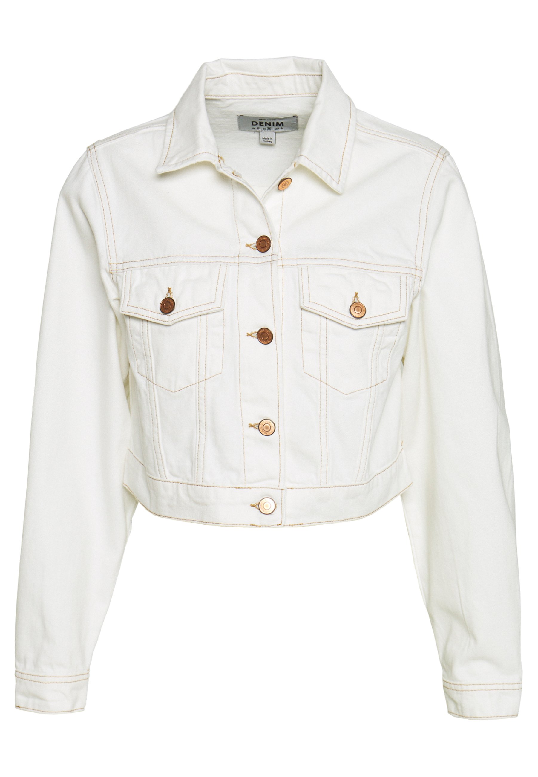 black cropped denim jacket new look