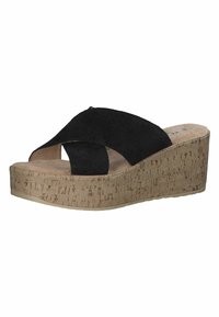 s.Oliver Pantofle na podpatku - black