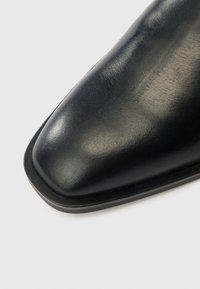 Must nahast king terava ninaga ja sileda tekstuuriga; omab peent läiget ja õhukest musta tallapinda.