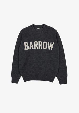 Maglione lavorato a maglia di un grigio scuro con colletto a girocollo e maniche lunghe, con la scritta "BARROW" in bianco a contrasto sul petto.