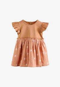 Ausgewählt, brown and ecru printed