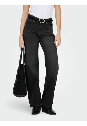 ONLMADDIE-O HOHE TAILLE  - Wide leg - washed black