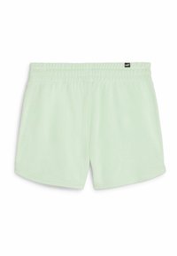 Svetlozelené, mäkké kraťasy z látky s elastickým pásom. Obsahujú malú logo etiketu na páse. Spodný okraj je mierne zakrivený.