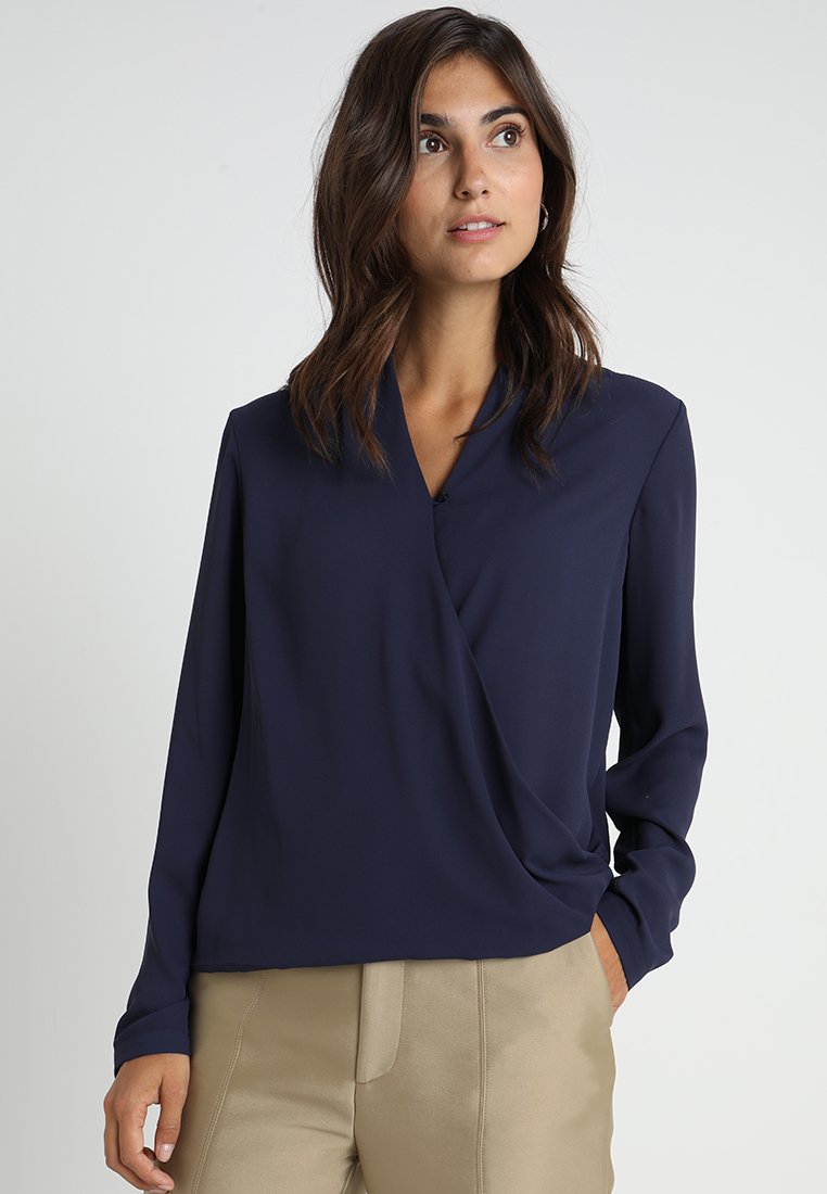 Seidensticker Blusa Donna In Puro Cotone - Camicetta Città No Stiro, Collo A Calice, Vestibilità Slim, Manica Lunga