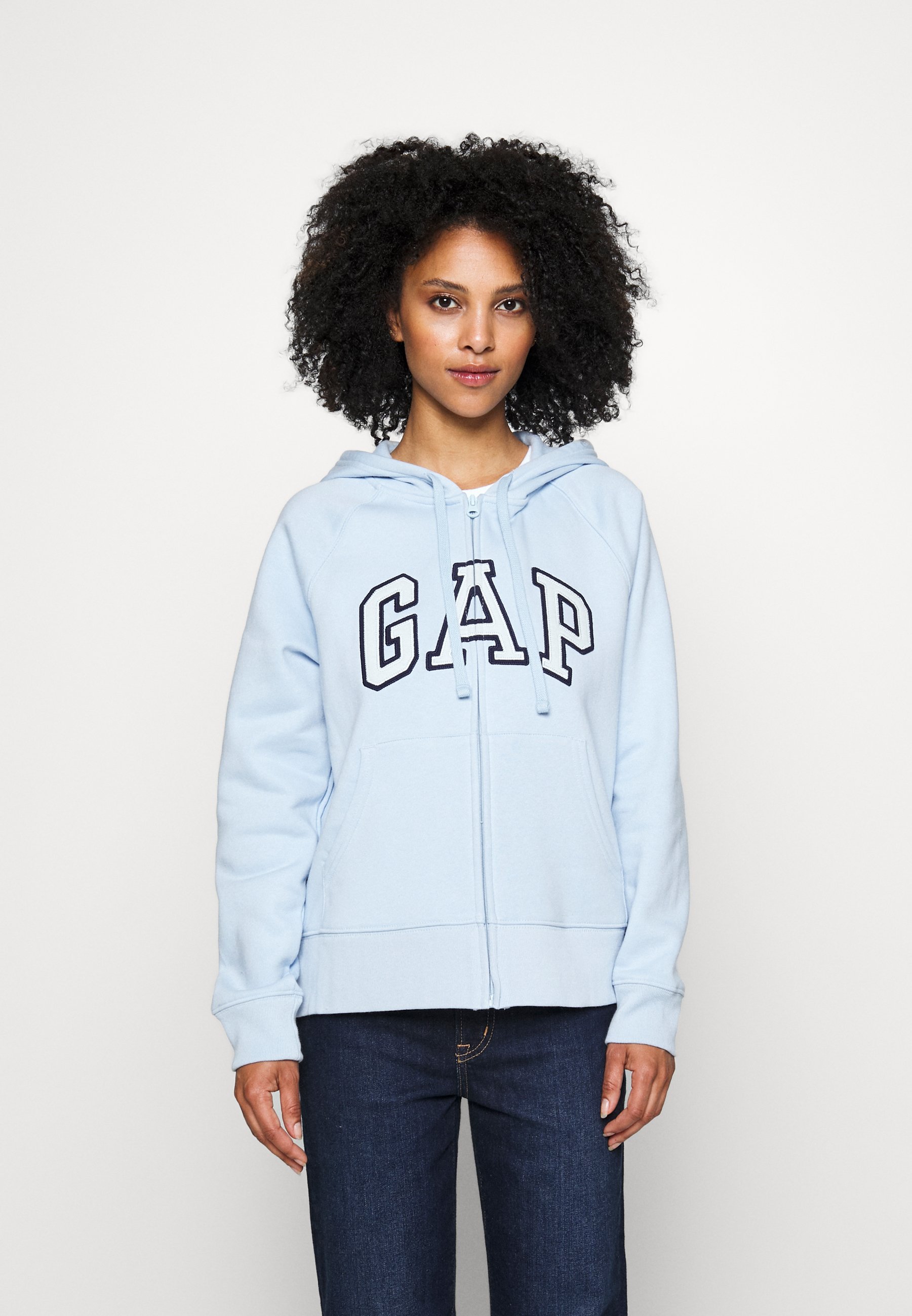 GAP Petite HERITAGE - Zip-up sweatshirt - light blue shadow/light blue -  Zalando.de