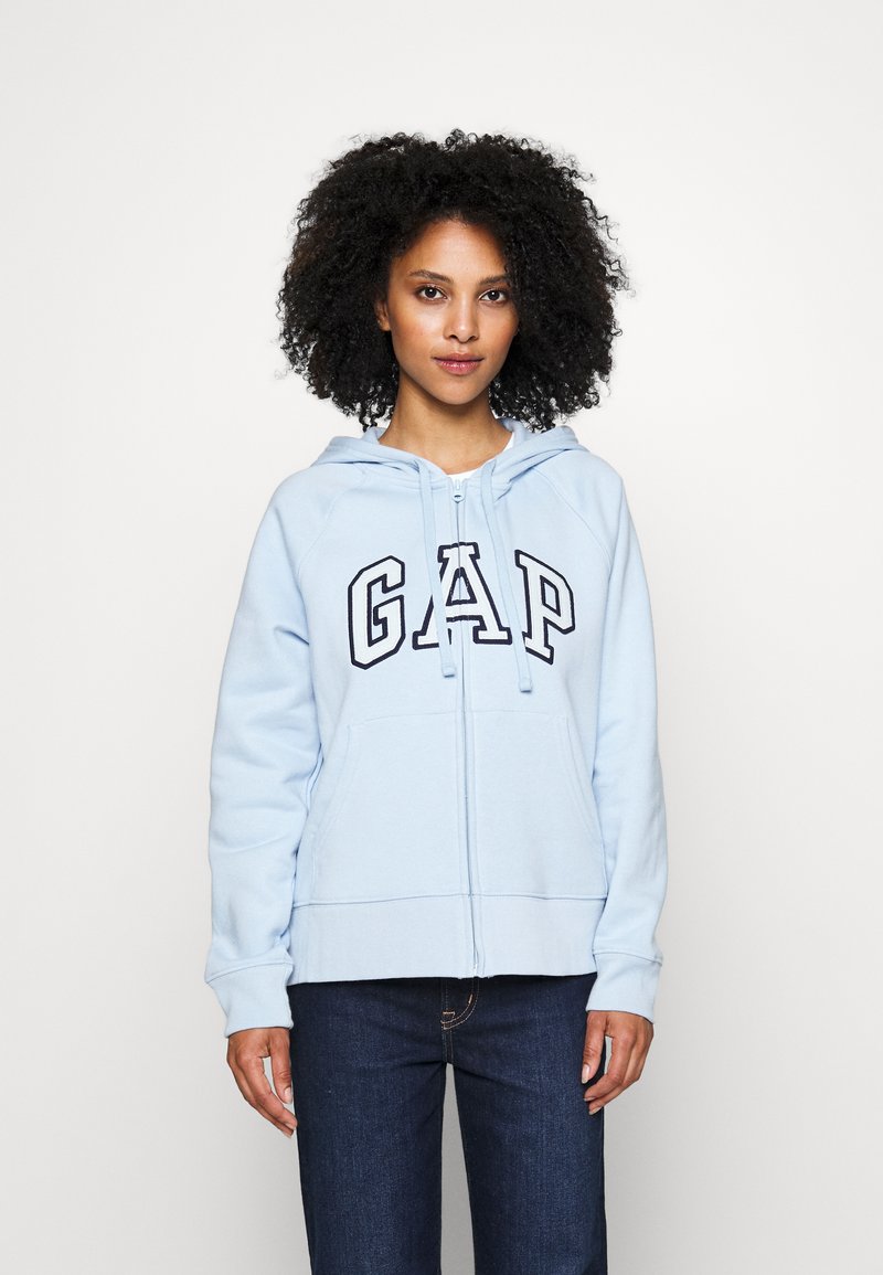 GAP Petite HERITAGE Zipup sweatshirt light blue shadow/light blue