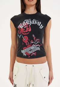 Ed Hardy - LOVE ETERNAL CAP SLEEVE - Print T-shirt - black Thumbnail Image 1