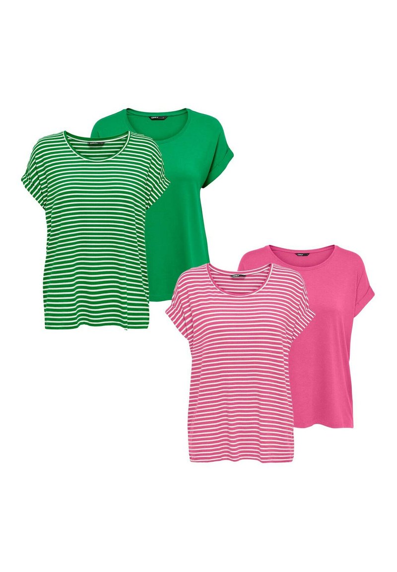ONLY MOSTER 4 PACK - T-shirt basic - jolly green gin fizz