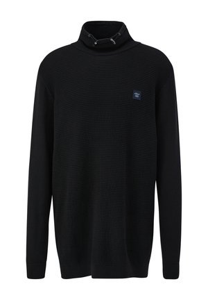 MIT ROLLKRAGEN - Strickpullover - schwarz