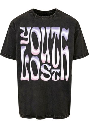 LY ACID WASHED GRAFFITI - T-shirts med print - black