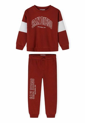 CREW NECK AND JOGGERS SET - Sweatshirt - dark red