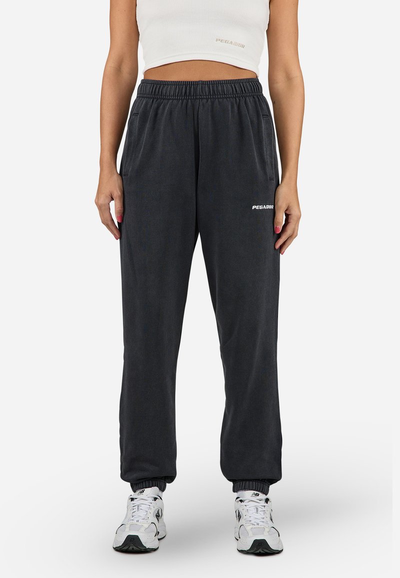 Pegador - VILLA HIGH WAISTED - Tracksuit bottoms - vintage black/white gum, Enlarge