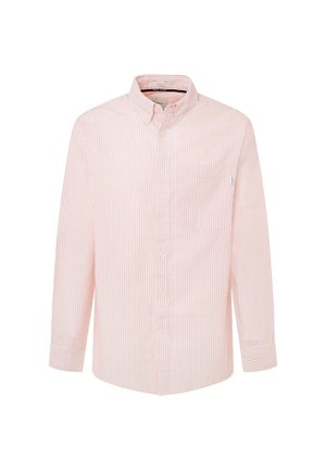 Heled käised nupuga särk helesinisest roosast värvist valgete vertikaalsete triipudega. Omab tavalist kraed, taskut ja sirget lõikega alumist servi.