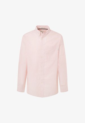 Heled käised nupuga särk helesinisest roosast värvist valgete vertikaalsete triipudega. Omab tavalist kraed, taskut ja sirget lõikega alumist servi.