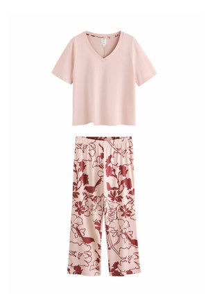 Next, REGULAR FIT - SHORT SLEEVE SET - Nachtwäsche Set - pink floral
