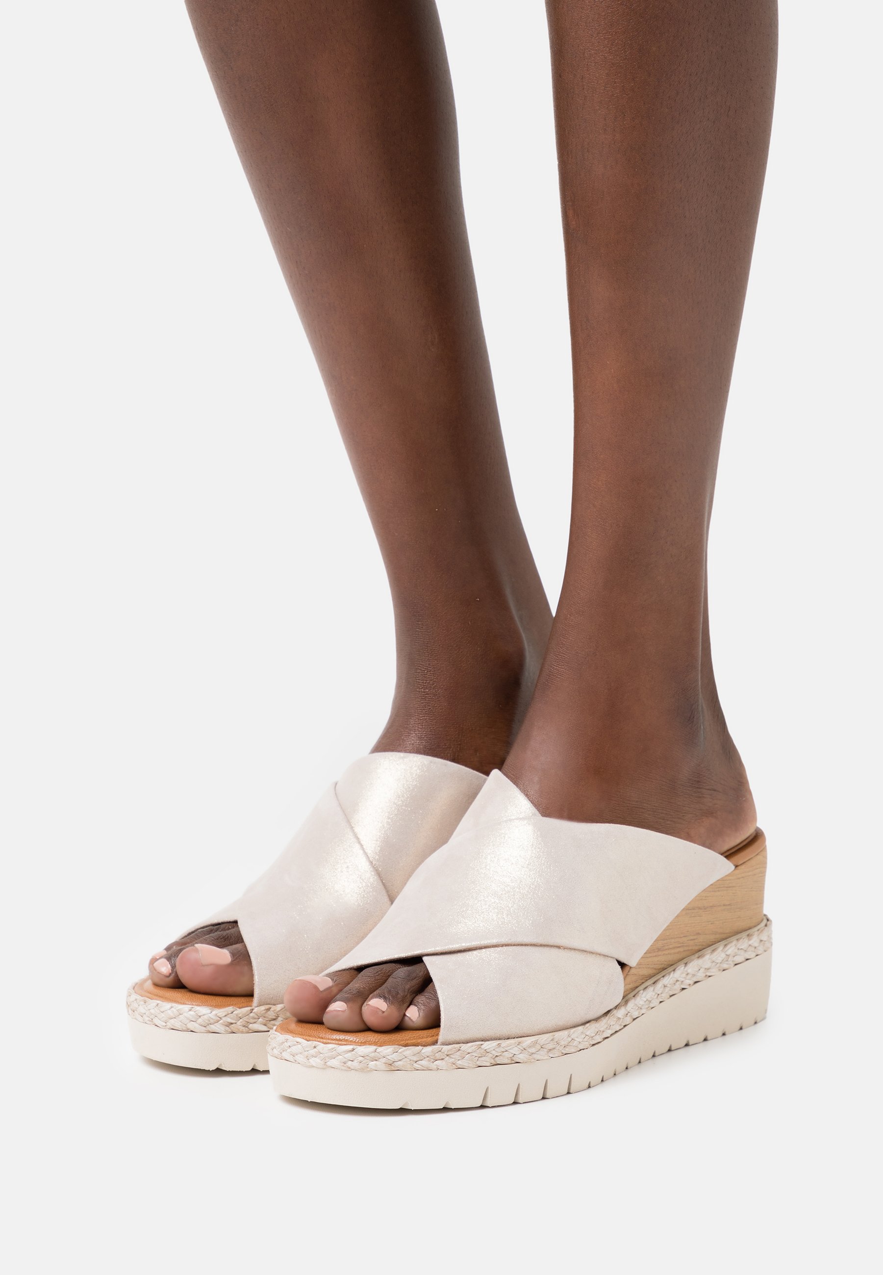 Tamaris Muiltjes met hak - champagne/beige - Zalando.nl