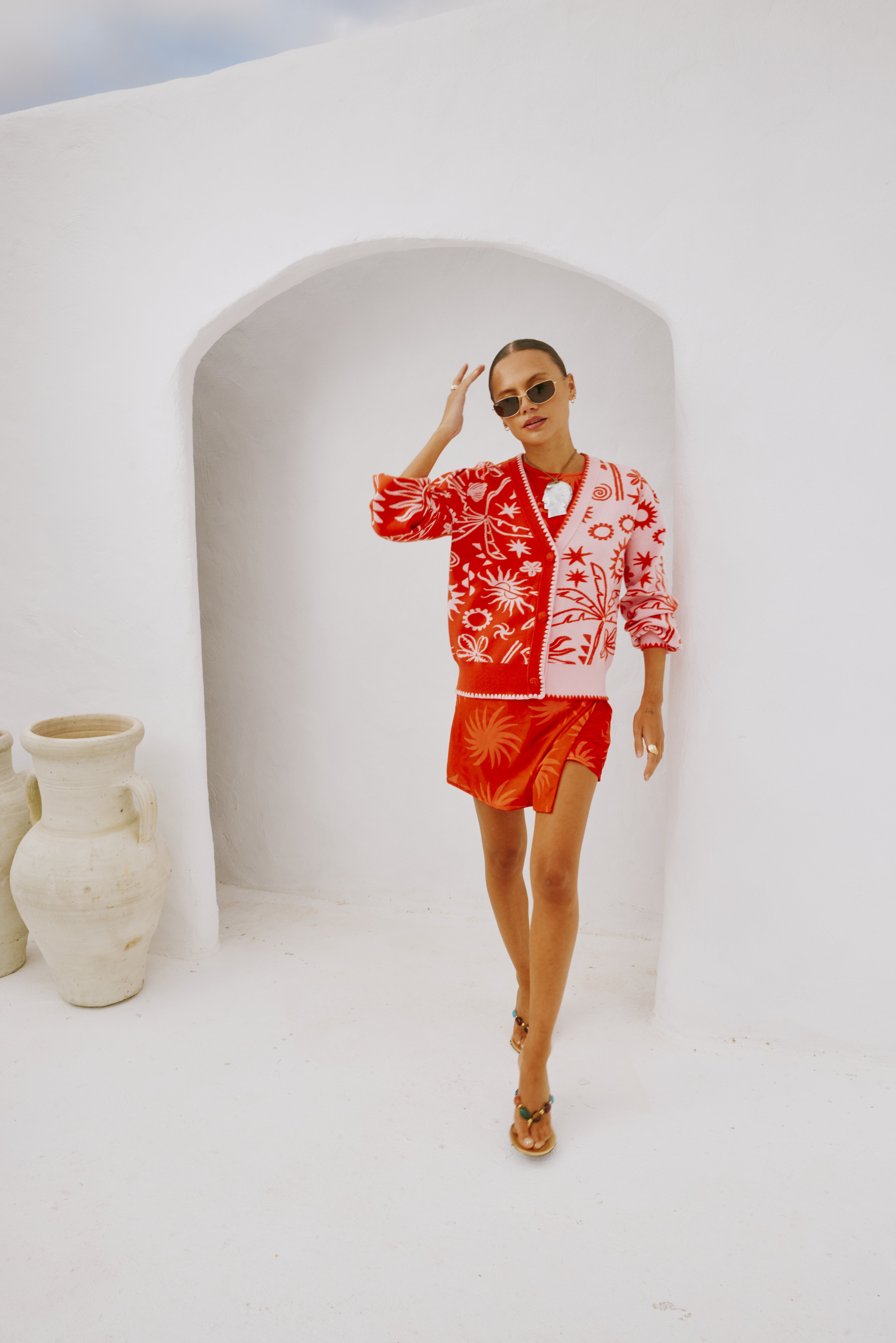 売れ筋商品|||ネバーフリードレスド ニット&セーター レディース アウター HANNAH CARDIGAN - Cardigan - red Buy Never Fully Dressed Red Hannah Printed Cardigan for