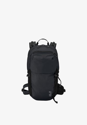 Rucksack von Black Jack Wolfskin mit mehreren Fächern, verstellbaren Schulter- und Taillengurten sowie einem oberen Tragegriff.