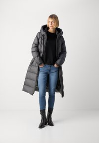 Marc O'Polo LONG COAT FEMININE SHAPE WITH HOOD - Untuvatakki - light graphite