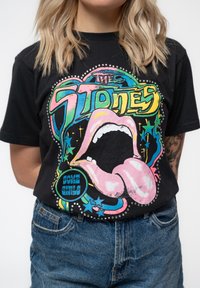 Paradiso Clothing THE ROLLING STONES SOME GIRLS NEON DIAMANTE TONGUE - Print T-shirt - black