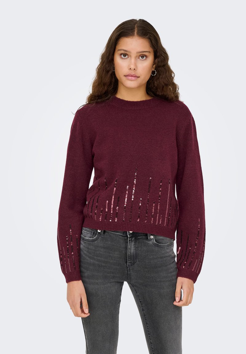 JDY JDYMADISON - Strickpullover - maroon banner