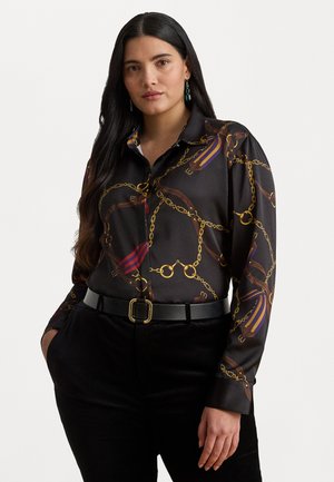 KRISTY-LONG SLEEVE-BUTTON FRONT SHIRT - Gombos blúz - black multi