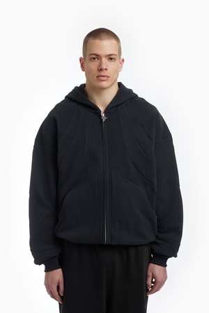 CUTLINE FRONTZIP UNISEX - Felpa con zip - black