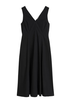 Marc O'Polo, DRESS, MIDI LENGTH, A-LINE, V-NECK AT FRONT AND BACK - Hverdagskjole - black