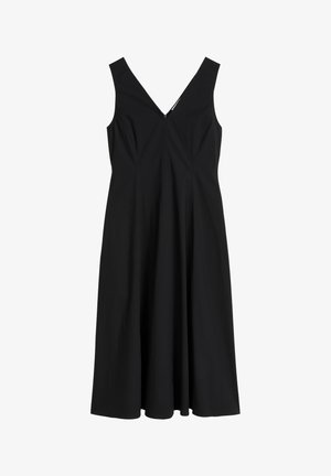 Marc O'Polo, DRESS, MIDI LENGTH, A-LINE, V-NECK AT FRONT AND BACK - Vapaa-ajan mekko - black