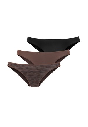 3 PACK - Bikini-Hose - braun/schwarz
