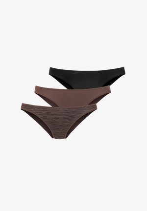 LASCANA, 3 PACK - Bikinibroekje - braun/schwarz