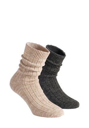 PACK 2 PAIRS - Calze - mix beige/black