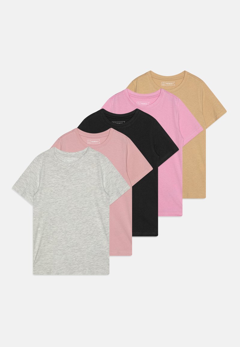 Friboo - UNISEX 5 PACK - Camiseta estampada - black/light pink/mottled light grey, Ampliar