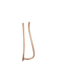 Horquilla de oro rosa con un diseño elegante y alargado. Presenta una textura suave y brillante, con extremos ligeramente curvados para un agarre seguro.