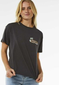Rip Curl TIKI TROPICS - T-shirt con stampa - washed black