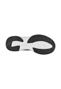 Suola esterna bianca e nera con gomma testurizzata per una migliore aderenza. Presenta un'area centrale liscia e scanalature profonde per la trazione. Design leggero.