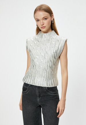 SLEEVELESS - Stickad tröja - white
