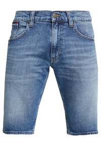 Džínové kraťasy ve světle modré barvě s rovnými nohavicemi, pěti kapsami a poutky na pásek. Obsahují detaily v šití a zipový uzávěr.