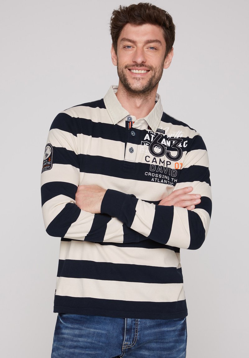 Camp David MIT BLOCK - Poloshirt - blue navy ecru