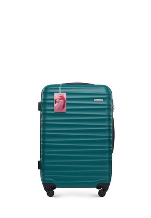 MEDIUM SUITCASE WITH LUGGAGE TAG FROM ABS - Trolley - green