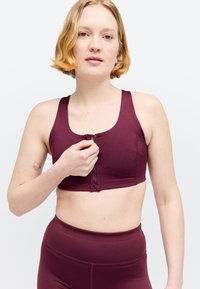 Even&Odd active MEDIUM SUPPORT BRA WITH ZIP UP FRONT & ADJUSTABLE STRAPS
 - Sportmelltartó közepesen nehéz sportoláshoz - bordeaux