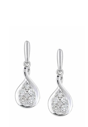 DIAMOND DROP - Korvakorut - white gold-coloured