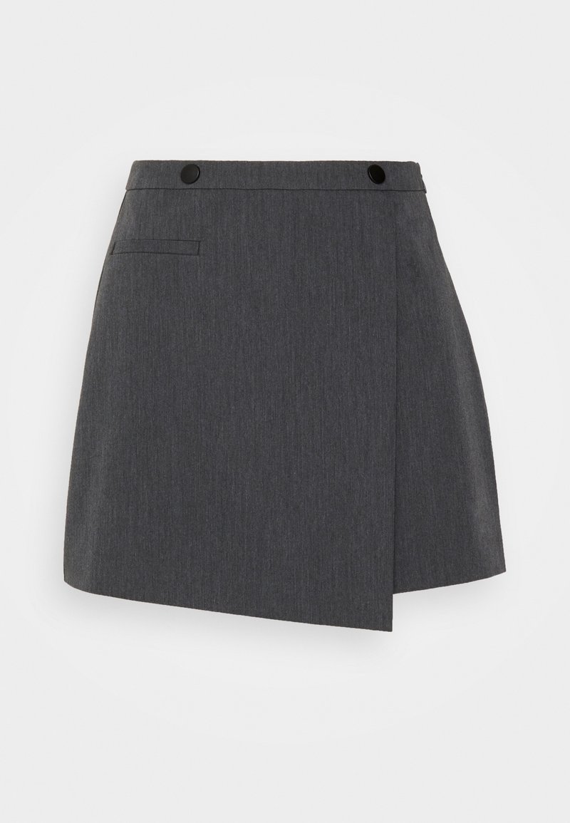 Only Wikkelrok donkergrijs gemêleerd Only Wikkelrok donkergrijs gemêleerd