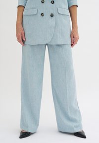 My Essential Wardrobe - ELISAMW WIDE  - Broek - clear sky   off white melange Miniatuurafbeelding 1