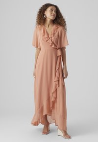 Vero Moda VMSILLE WRAP - Maksi suknelė - cameo brown