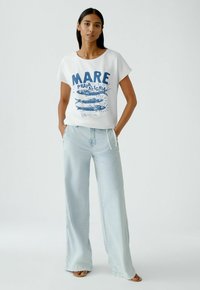 Oui Print T-shirt - optic white