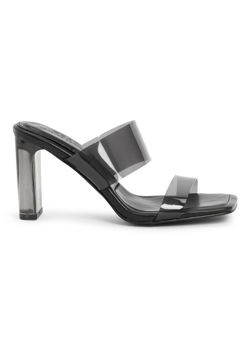 Next FOREVER COMFORT VINYL BLOCK HEEL MULES Pantolette hoch black