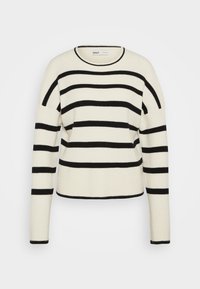 ONLIBI STRIPE O NECK - Džemper - whitecap gray/black