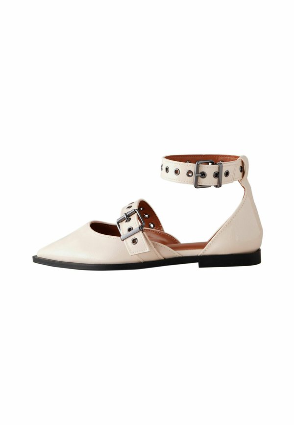 EYELET REGULAR FIT - Schaftballerina - bone